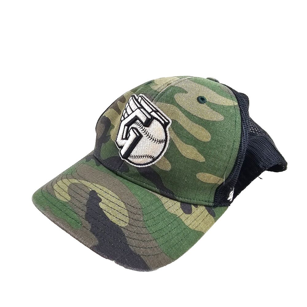 Cleveland Guardians Hat Camo Fastball G Logo 47 Brand Trucker Snapback MLB